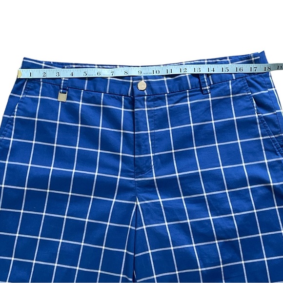 Ralph Lauren Active Bermuda golf shorts blue white plaid cotton Sz: 14 - Picture 6 of 7